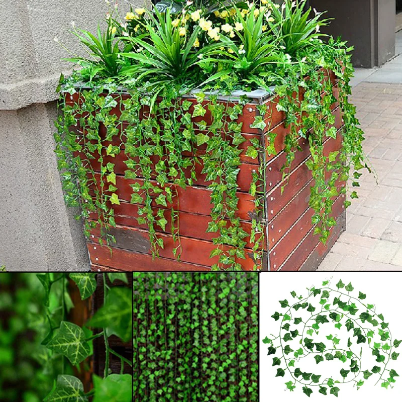 Artificial Ivy Leaves Vine Decor Home Wedding 2.4m Hanging Green Garden Party Fake Foliage Flowers Garland Decoration Plants