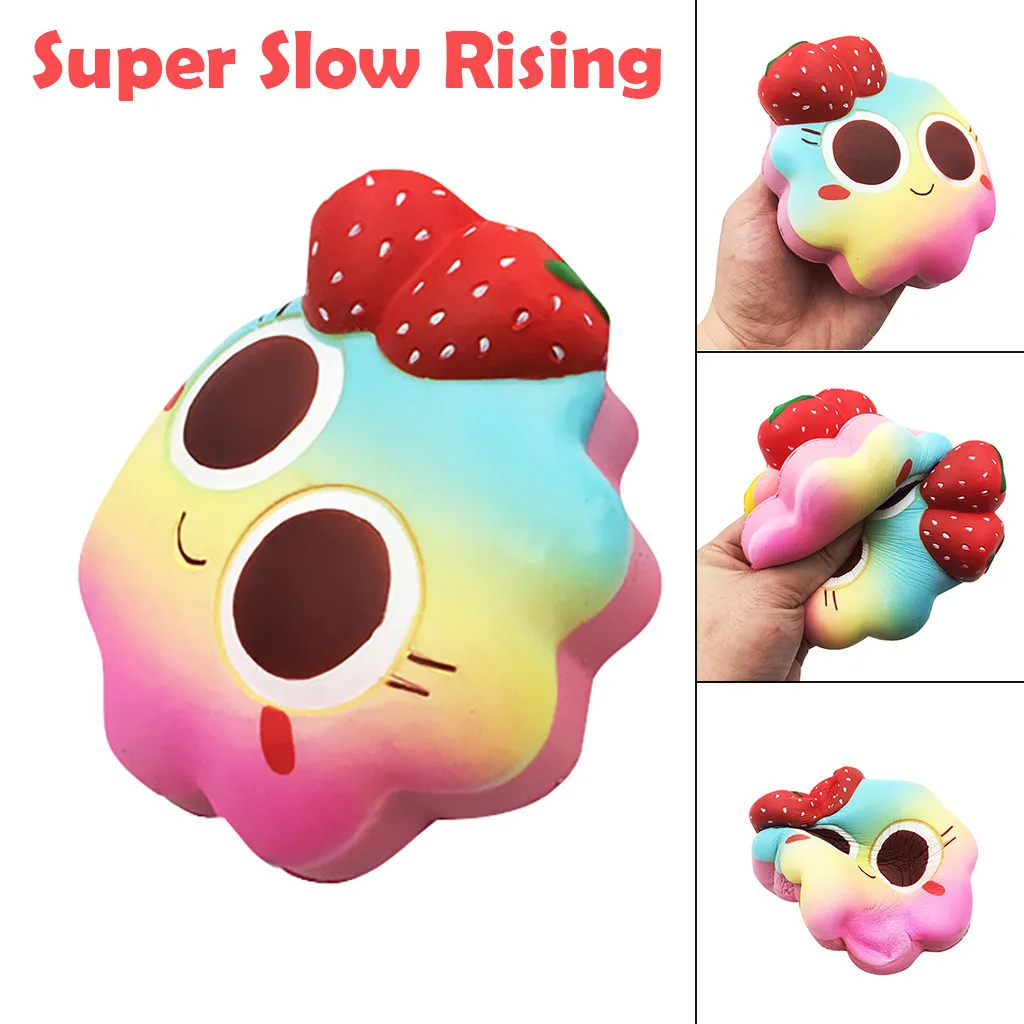 Cartoon Strawberry Cake Slow Rising Decompression Toy mood Cure Gifts Stress Relief novelty Fun Toys Gift for Children #B