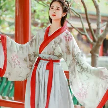 Традиционное китайское ханьфу для женщин, элегантный сказочный костюм для народных танцев, древняя вышивка, сценическое платье для вечеринок DL4992