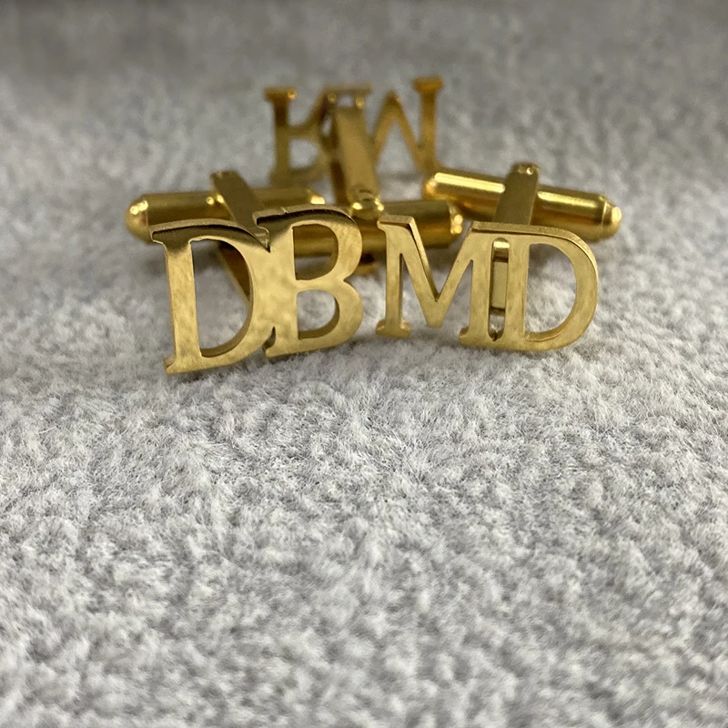 Gemelos con iniciales de nombre grabado personalizado para hombre, botones de enlaces, regalos de boda, camisa personalizada, gemelos de letras, accesorios para hombre