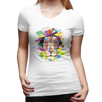 

Women Lion Art Creativity Tops Summer Simple Tshirt Female Short-Sleeve Casual Tees Top Fashion O-neck T-shirt