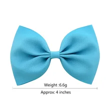 Алиэкспресс Лидер продаж 4-дюймовый большой Размеры в европейском и американском стиле однотонные Цвет; с бантом; для детей однотонные милые заколки для волос Accesso