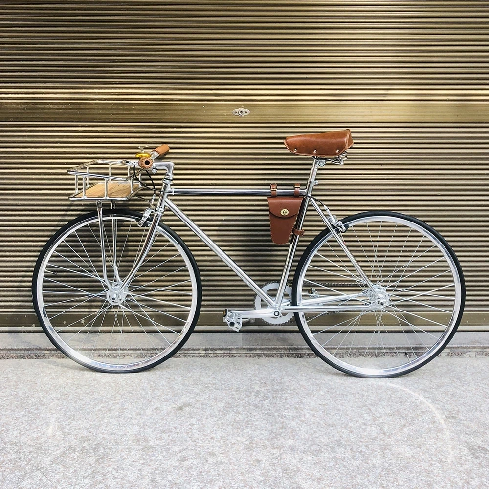 Bicicleta Vintage 700C, marco de piñón fijo, bicicleta una sola velocidad, 52cm, cesta ligera|Bicicleta| -