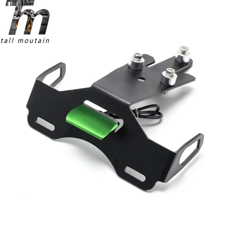 Держатель номерного знака светодиодный светильник для KAWASAKI ER-6N ER-6F ER6N ER6F 2012- для детей возрастом 12, 13, 14, 15, 16 мотоцикл хвост аккуратные предохранительный нейтрализатор - Цвет: Зеленый