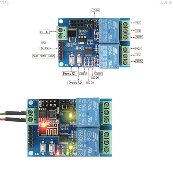 

WIFI Relay Module ESP8266 IOT APP Controller 2-Channel For Smart Home 12V l29k