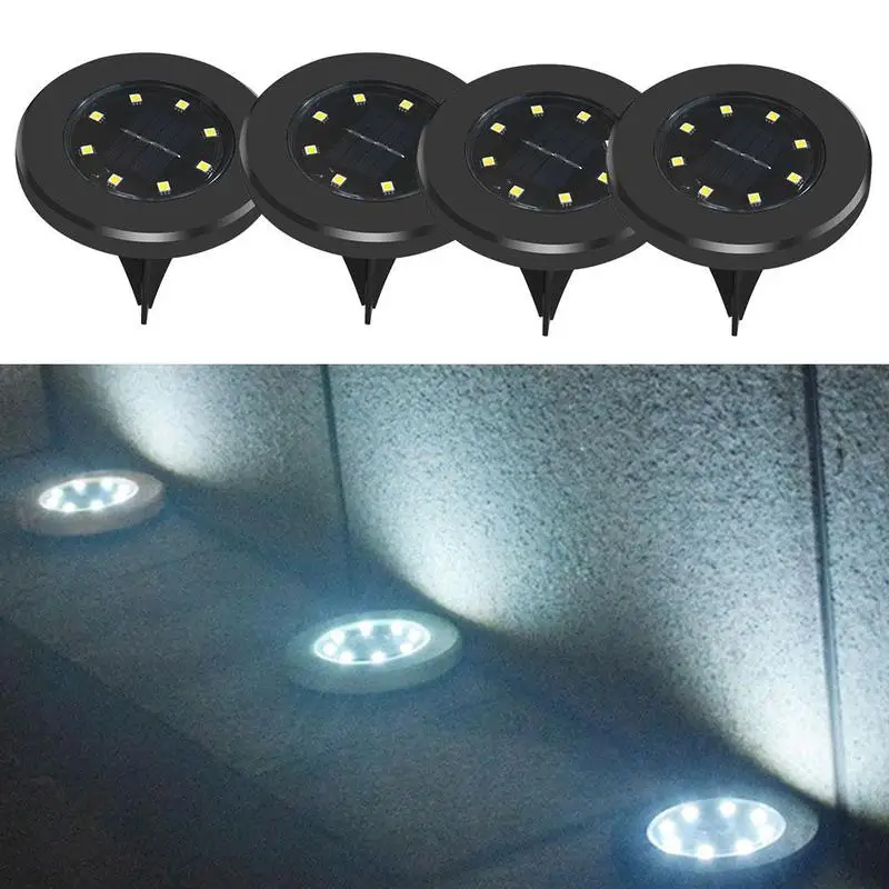 

1PC/4pcs 8 LED Solar Light Home Garden Ground Lamp Solar Power Buried Light Outdoor Path Way Garden Decking Yard Lawn Lighting