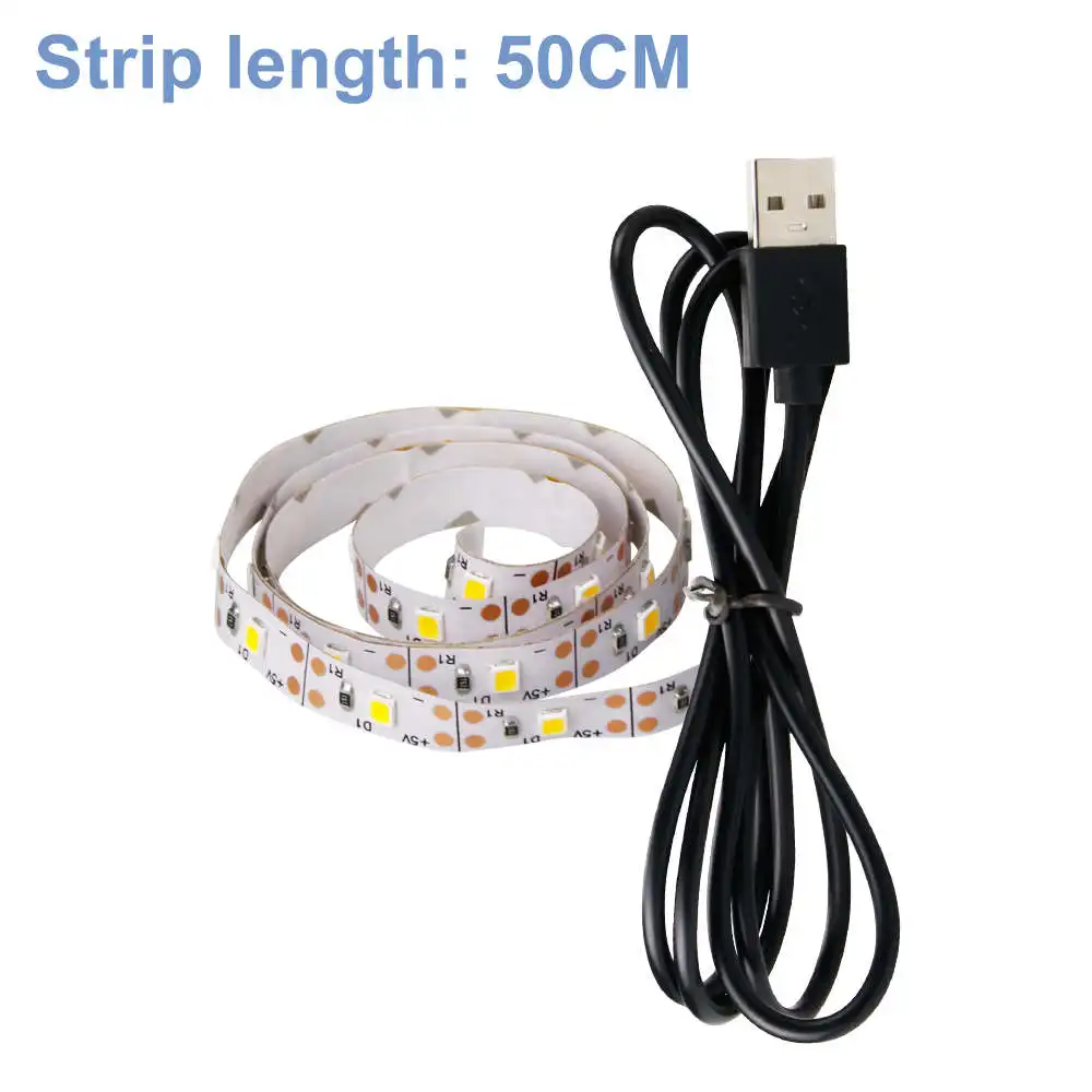 50cm 30leds 5 В USB светильник, Светодиодная лента, 2835 Led ТВ фон, Смещенный светильник, гибкий неоновый светильник, Рождественский светильник, Led Decoracion - Испускаемый цвет: 50cm 30leds