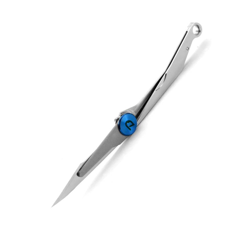 1x EDC Сокол нож из титанового сплава для самозащиты складной универсальный нож хирургическое лезвие Открытый Портативный Спасательный мини-нож - Color: Blue