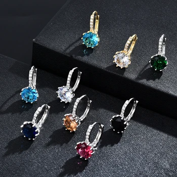 

2020 NEW 11 Colors Elegant Drop Earrings Women Jewelry Cubic Zircon Dangle Earrings Korean Earrings Wedding Jewelry Accessories