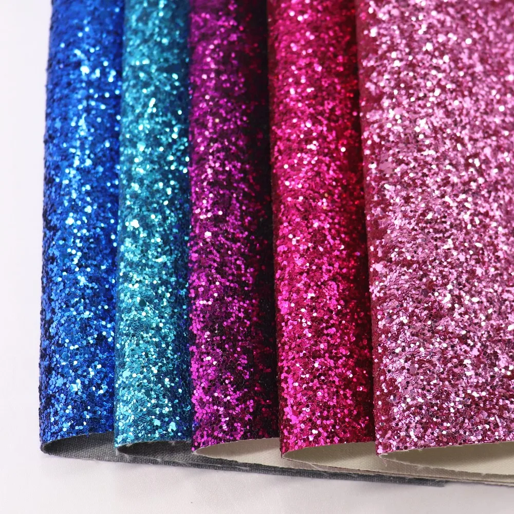 Solid Glitters Fabric Faux Leather for Bows Earring DIY Material F0013