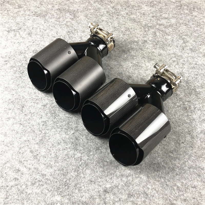 1 шт. Akrapovic глянцевая/матовая углеродная выхлопа Двойные наконечники