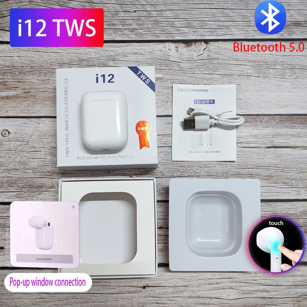 Новинка i12 TWS беспроводные наушники bluetooth 5,0 наушники мини наушники Музыкальная гарнитура i18 i9s i7s TWS для iPhone xiaomi
