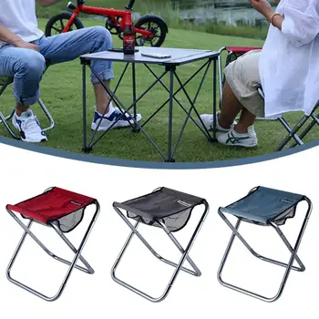 

Large Size Aluminum Alloy Folding Stool Portable Folding Camping Stool For Outdoor Easy To Carry Outdoor Necessity