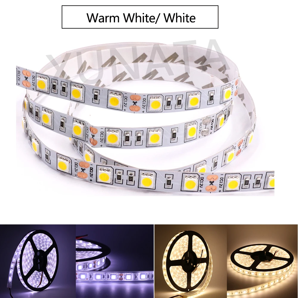 5M Светодиодные ленты света SMD 5050 5054 4040 5630 2835 12V Водонепроницаемый светодиодный полосы света гибкий светодиодный светящаяся лента 300 светодиодный S 600 светодиодный S