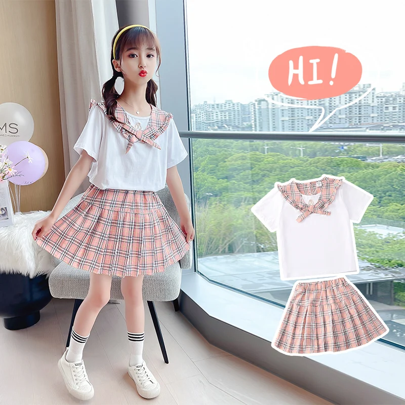 School Girl Uniform Pleated Skirts Japanese Princess Dress A-Line Plaid Skirt Sweet JK Uniforms for Set | Мать и ребенок