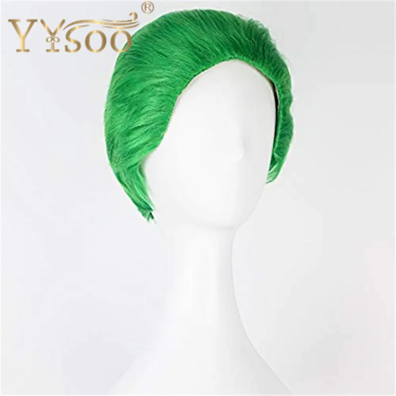 YYsoo, отряд самоубийц, Джокер, косплей, парики, короткие, прямые, зеленый, парик для мужчин, для взрослых, Prestyled, костюм, косплей, парик, Хэллоуин