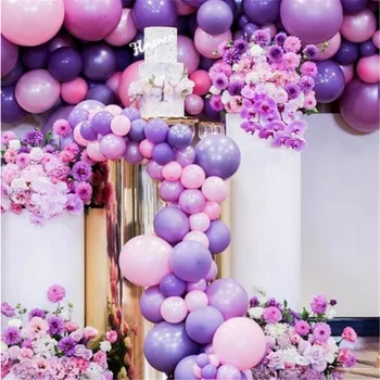 

Purple Balloon Set Pentagram Aluminum Film Balloon Metal Latex Balloon Party Decoration Wedding Birthday Party Supplies