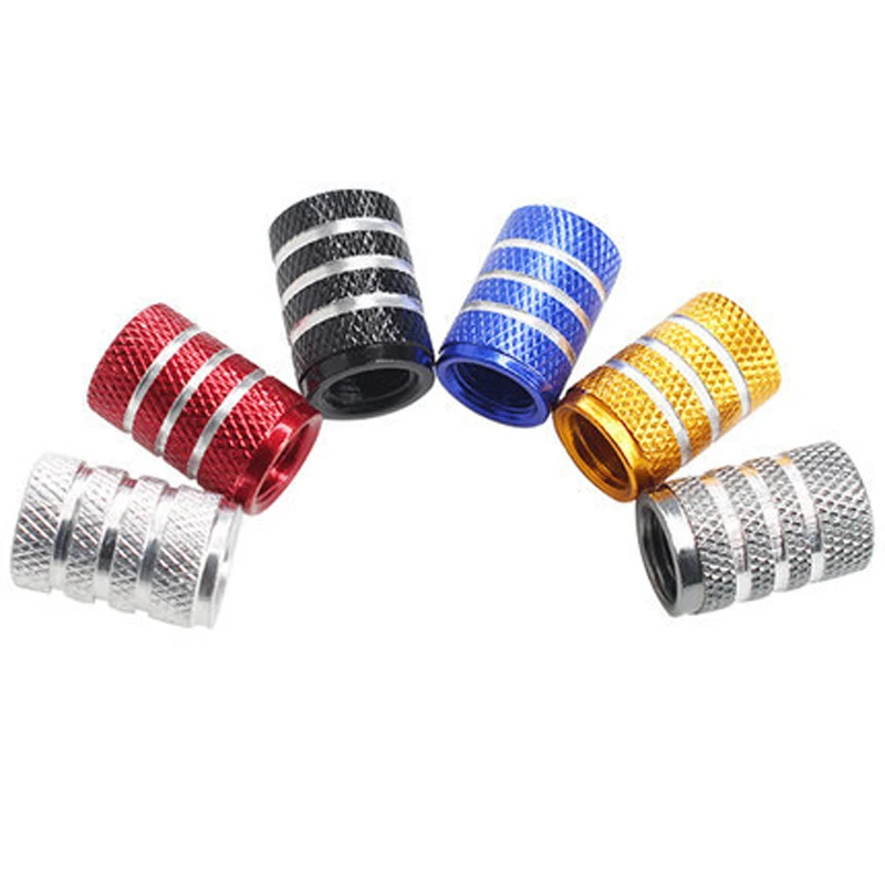 

Black, Silver, Blue, Yellow, Red 4× Aluminum Alloy Tire/Wheel Air Pressure Valve Stem Cap for Auto Car Truck Bike