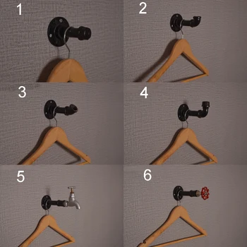 

1pc Urban Industrial Style Iron Wall Hooks Hanging Coat Clothes Decorative Water Pipe Shape Rack Coat Display