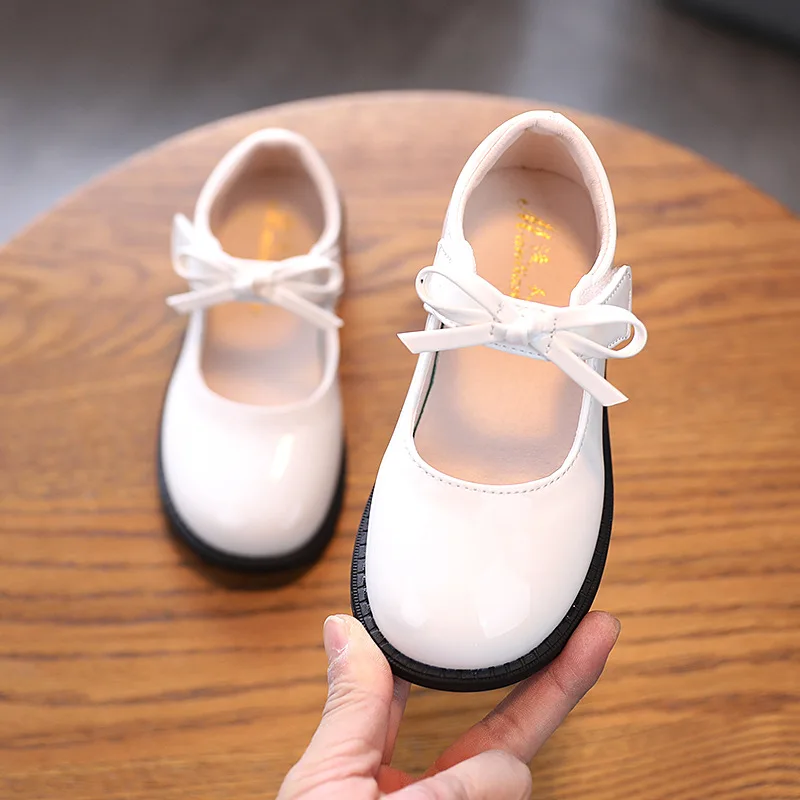 best leather shoes Girls Leather Shoes 2022 Spring New Fashion Children Shoes Solid Bow Princess Non-slip Soft Flat Kids Shoes E586 children's sandals Children's Shoes