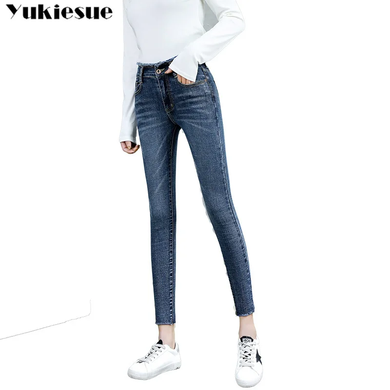Женские с высокой талией джинсы женские джинсы femme mujer зимние обтягивающие тонкие женские джинсовые узкие брюки джинсы для мам для женщин большие размеры