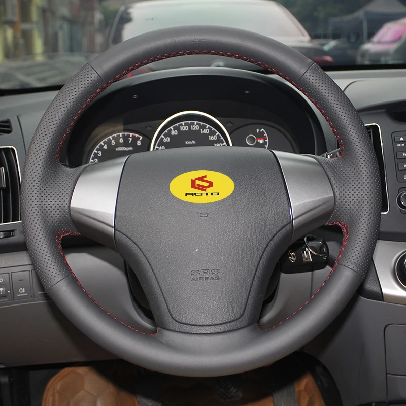 Оплетка на руль для Hyundai Elantra 2008 2009 2010 кожаный чехол автомобильный Стайлинг|Чехлы