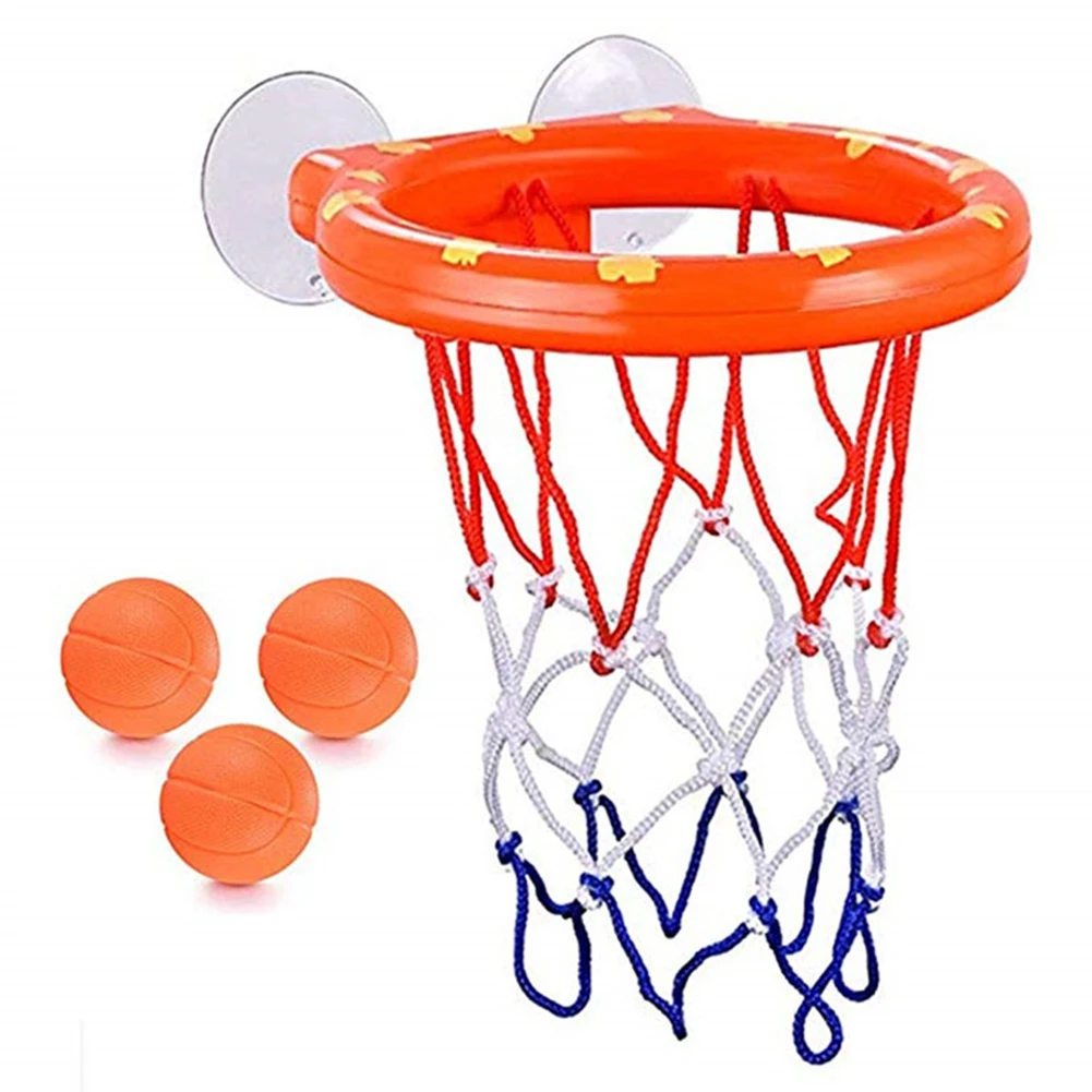 

Fashion New Kids Funny Bath Toys Plastic Bathtub Shooting Game Toy Set Basketball Suctions Cups Mini With Hoop Balls Children