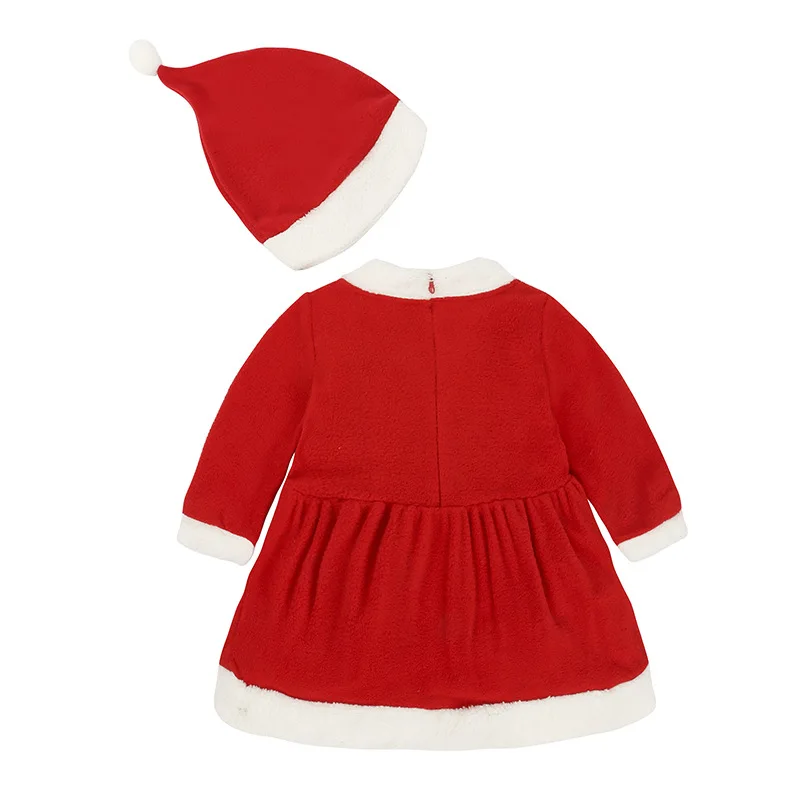 0-3 Years Old Baby Girls Christmas Santa Claus Costume Princess Dresses Boys Clothes Set with Hat Child Red Kid Clothing Outfits