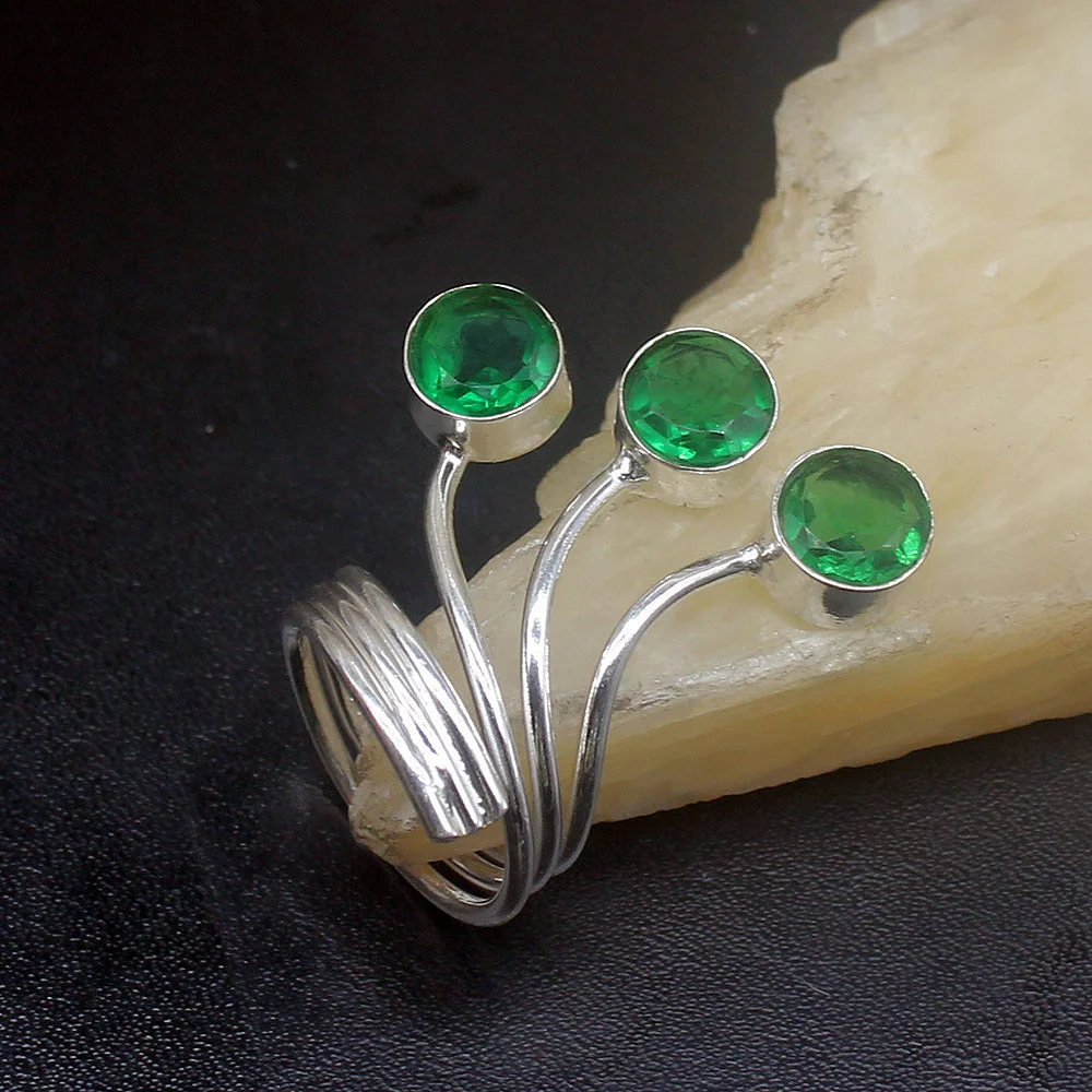 

Gemstonefactory ювелирные изделия большая акция один уникальный 925 серебро Новое поступление зеленый топаз для женщин мужчин подарки кольца 6,5 #20212656