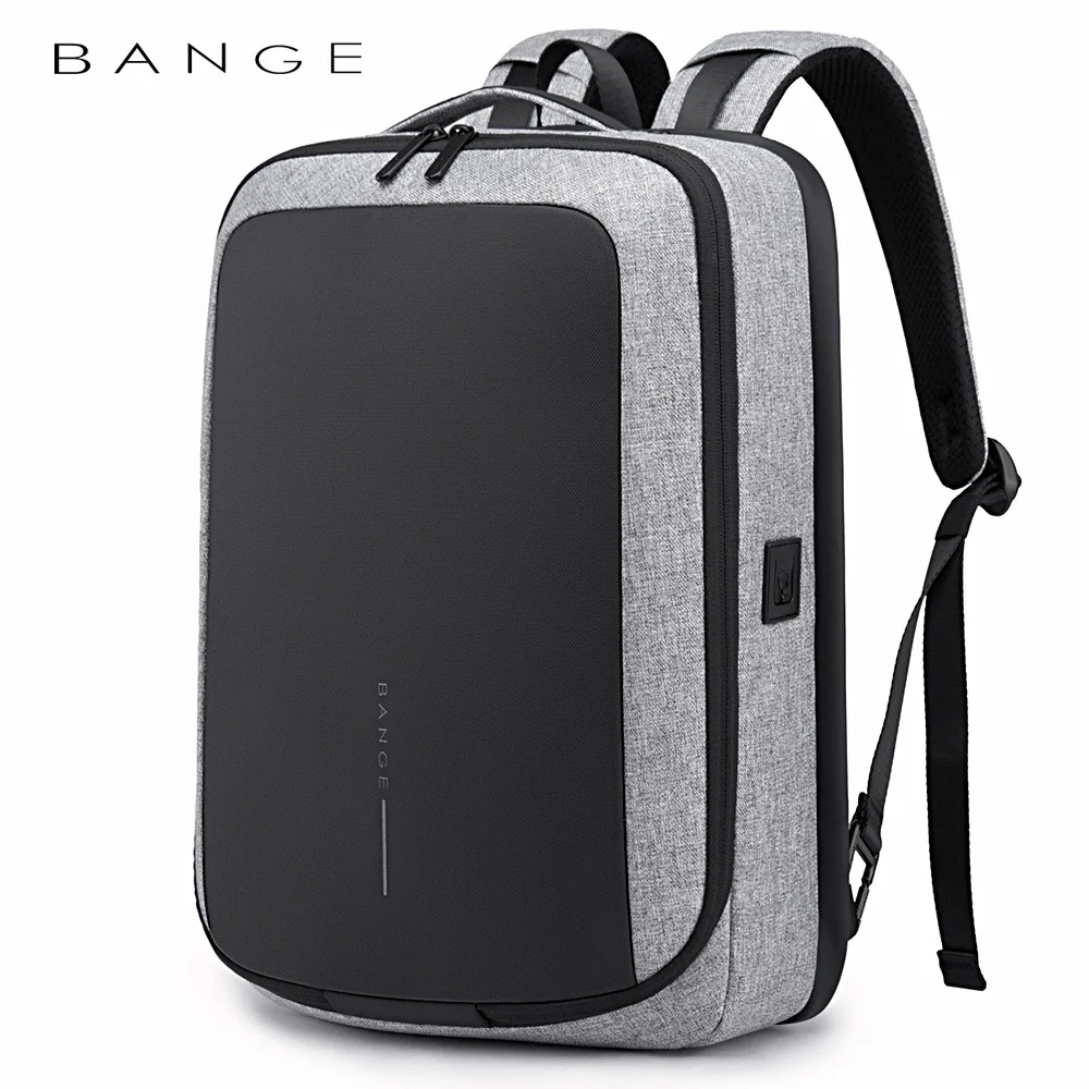 

BANGE 2020 New Arrival Fashion Men 15"Laptop Backpack USB Recharge Technology Backpacks Anti-theft Waterproof Travel Backpack