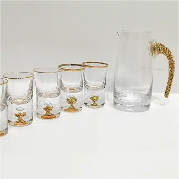 

Royal Distinguished Wine Set 3 Combination 100ml Hip Flask 10ml Wine Glass Cup Vodka Sake Built-in Gold Foil Art Gift Wine Set