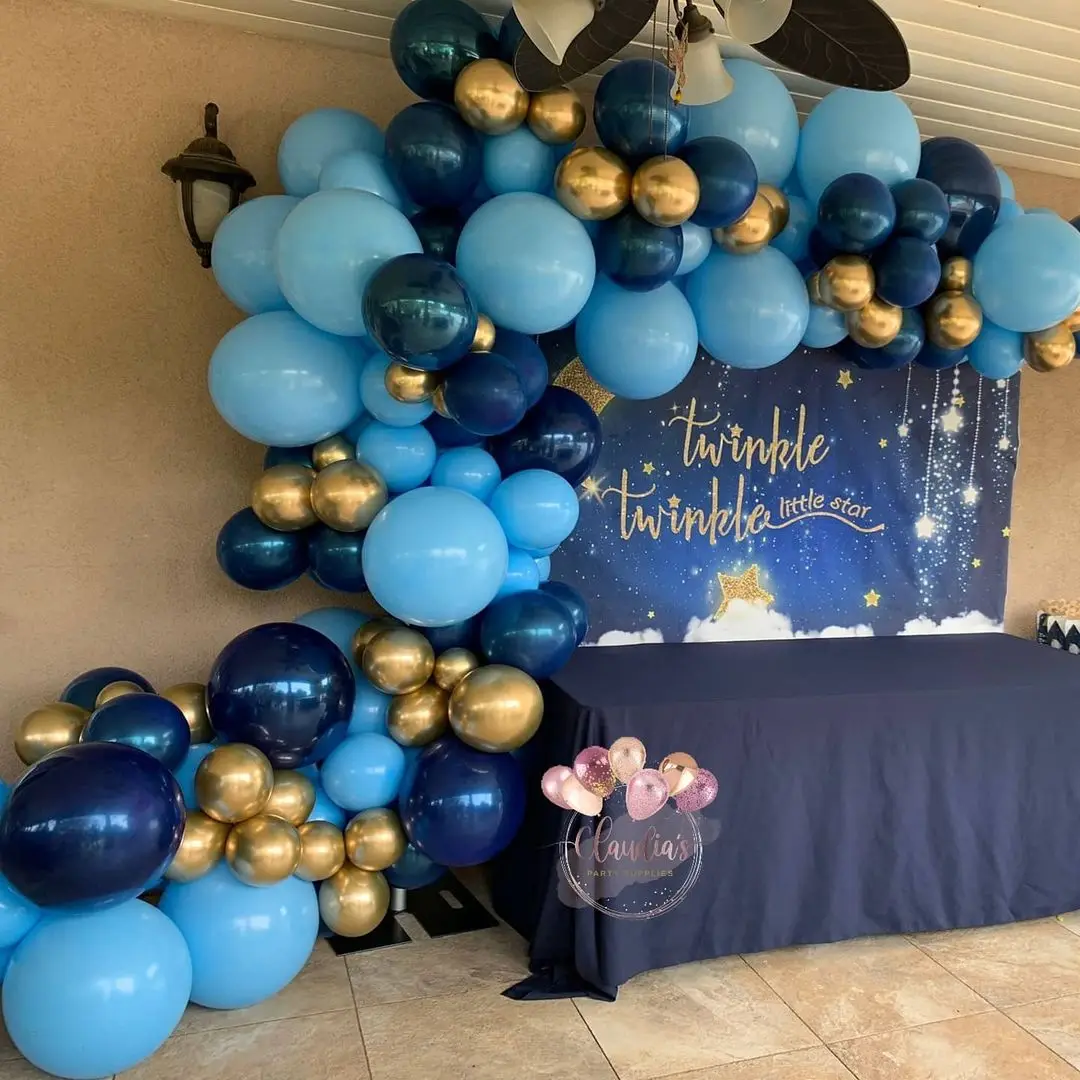 

127pcs Navy Blue Gold Metallic Balloon Garland Arch Kit Wedding Birthday Party Confetti Latex Balloon Anniverssaire Decor Globos