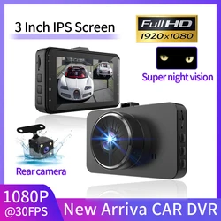 Dashcam automatique à grand Angle de 1080 ° avec Vision nocturne, Dashcam, enregistreur de conduite, double objectif, écran IPS de 3 pouces, 170 P FHD, DVR 