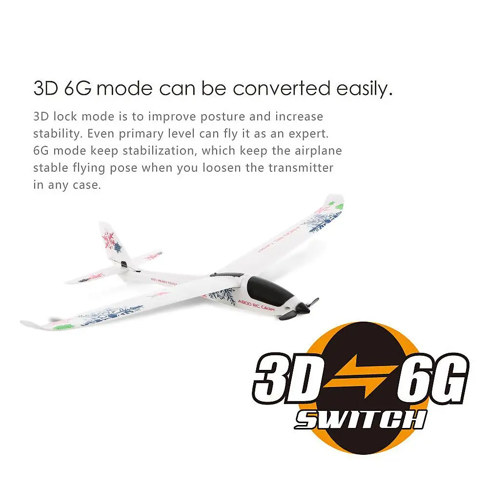 XK A800 4CH 780mm 3D6G System RC Glider Airplane Compatible Futaba RTF XK A800 4CH 780mm 3D6G System RC Glider Airplane Compatible Futaba RTF