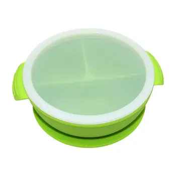 

Silicone Plate Children Bowl Integrated Compartment With Straw Baby Complementary Food Suction Cup Bowl Children Tableware