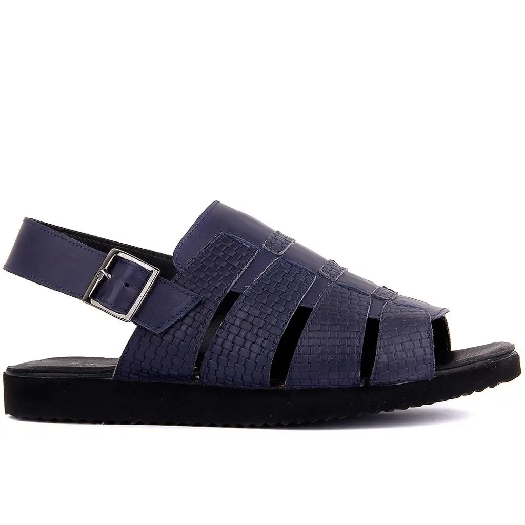 

Sail Lakers-Navy Blue Leather Men Sandals