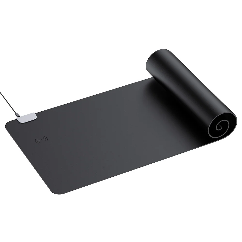 Office Leather Desk Pad Protector Qi Wireless Charger Stationery Desk