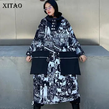

XITAO Print Pattern Pockets Dress Women 2020 Autumn Casual Fashion New Style Temperament Hooded Collar Full Sleeve Dress ZP3642