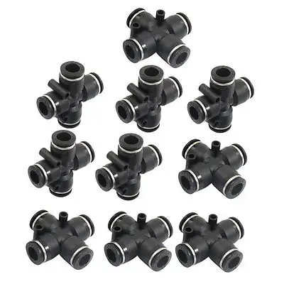

10 x Air Pneumatic 10mm x 10mm Cross Shaped Push in Connector Quick Fittings