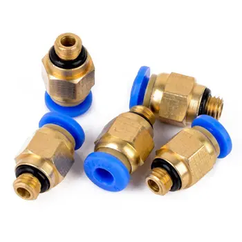 

5pcs M6 Thread Pneumatic Air Connectors 4MM OD PC4-M6 Fit For Tube Hose Fitting