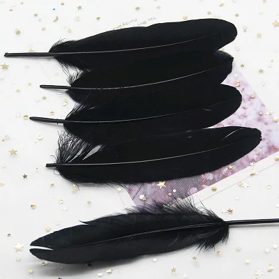 Black 50pcs Природные Перья гусиные перья Лебедь перо около 4-6 дюймов 10-15 см Смешанные цвета плащи для свадебной вечеринки Ремесло Декор 50 шт - Цвет: Black 50pcs