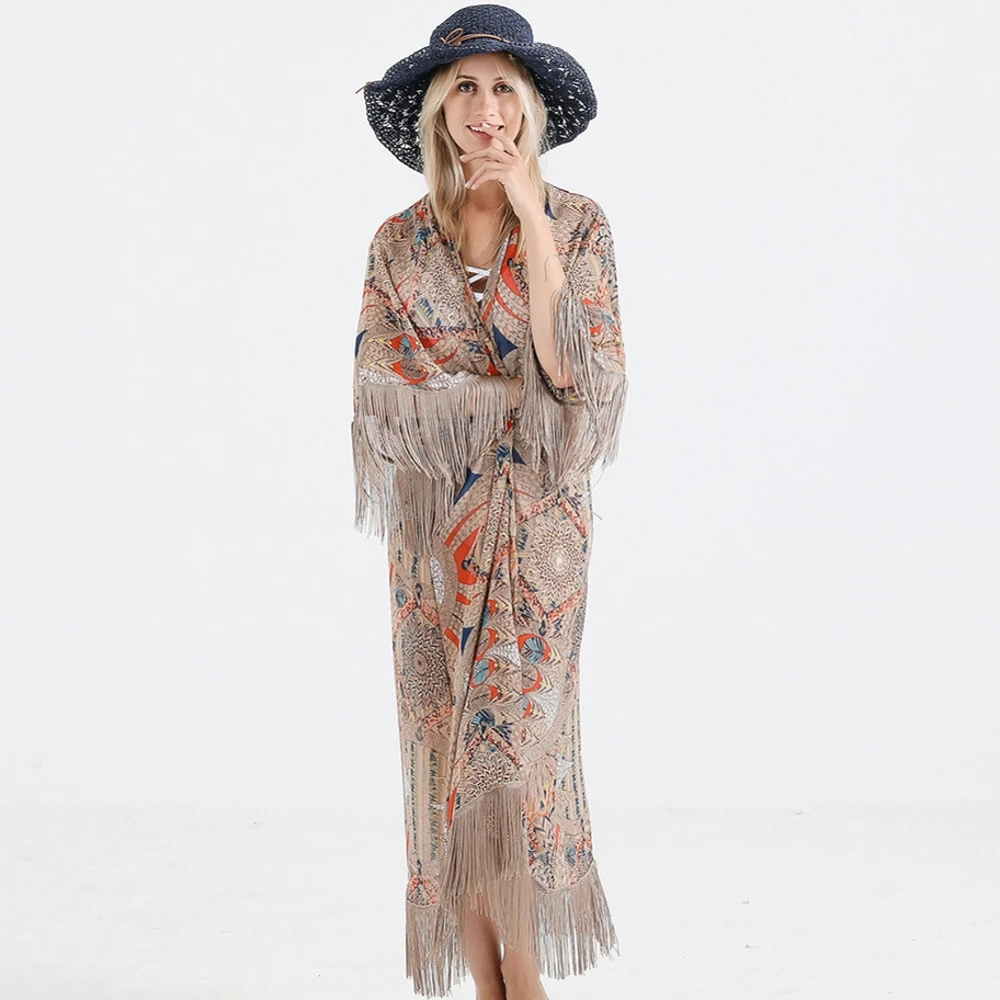 Japanese Kimono Yukata Kimono Tassel Cardigan Fashion Blouse Women Long Cardigan Haori Traditional Kimonos Dress Obi Shirt