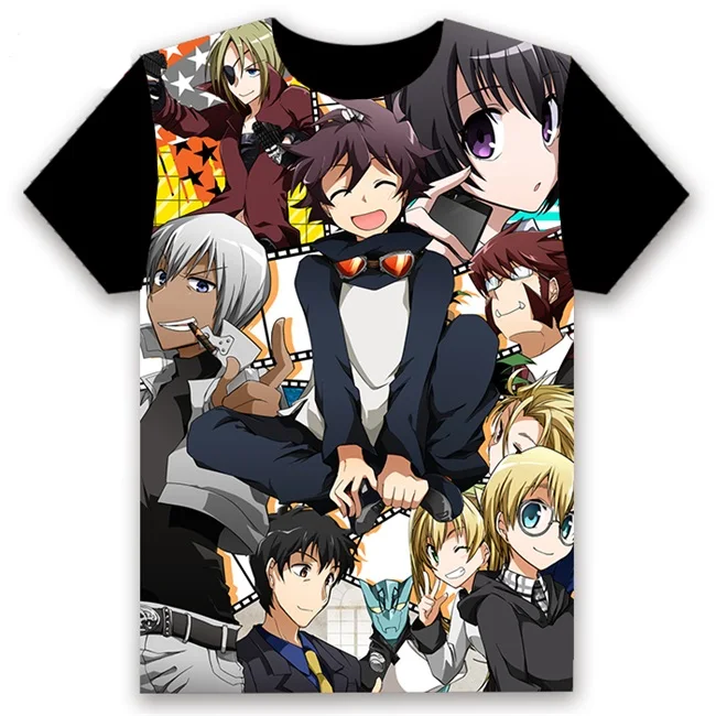Hot Anime T-shirt:Kekkai Sensen Leonardo Watch Chain Sumeragi Cosplay Short Sleeve Unisex Casual Black Tee Summer Funny Shirt - Цвет: 20