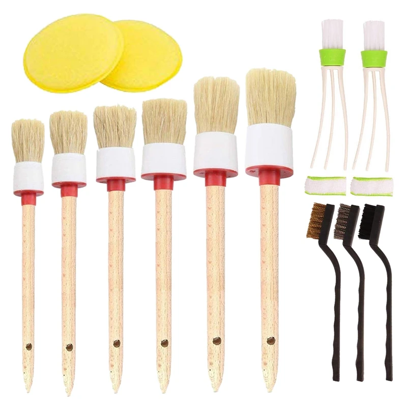 Набор кистей для чистки автомобиля, 13 шт., включая детали, щетка для чистки проводов, прокладки для очистки пены, автомобильный Кондиционер, автодетализация B