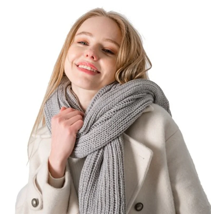 Новинка 2020 женский шарф корейский шерстяной длинный плотный теплый вязаный