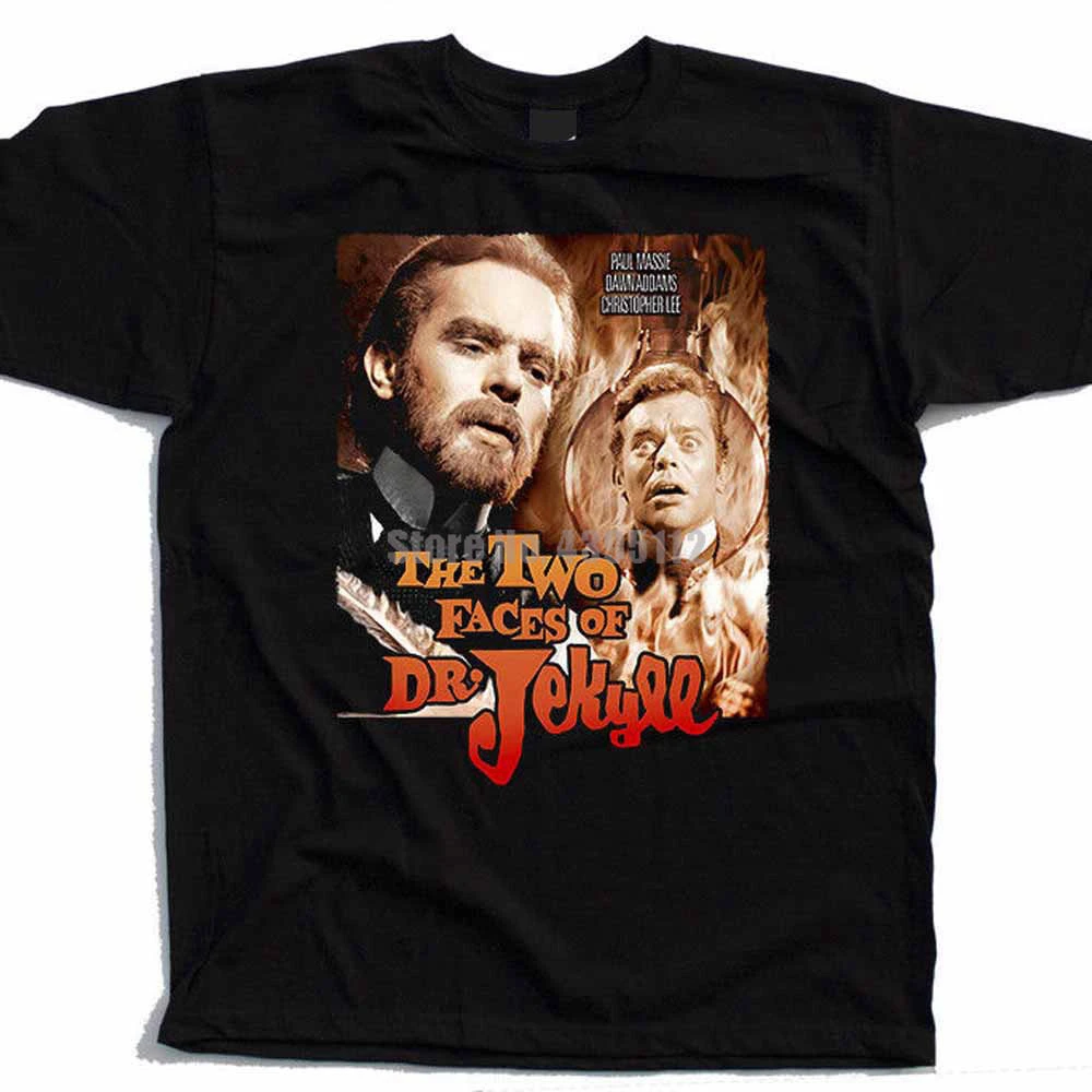 Las dos caras Dr Jekyll Cartel de la película para hombres Rock camisetas Horror camiseta Hot Lunch camiseta como camisetas Vkxyyr|Camisetas| - AliExpress