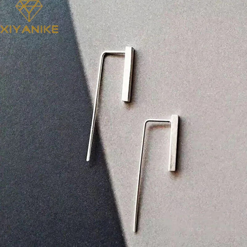 XIYANIKE Silver Color  Prevent Allergy Stud Earrings Trendy Simple Geometric Jewelry for Women Valentine's Day Gifts