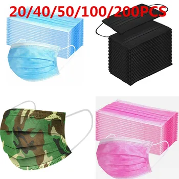 

50/100/200 PC Adult Disposable Face Mask 3Ply Ear Loop Protection Mask Facemask masque mascarillas adultos tapabocas mondkapjes