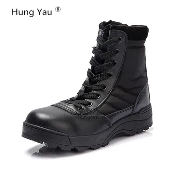 

Winter Men Military Boots Special Force Tactical Desert Combat Ankle Boats US Army Work Shoes Leather Snow Boots Size 39-45