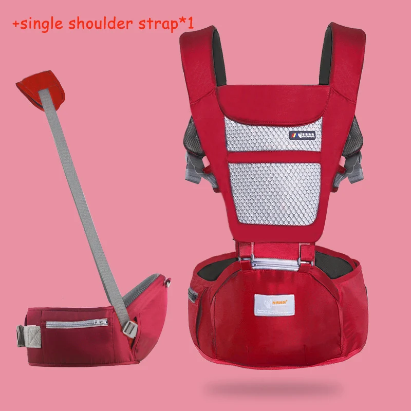 red with strap Honeylulu Baby Carrier всесезонный слинг для новорожденных Многофункциональный кенгуру для ребенка эргономичный рюкзак эргорюкзак Hipseat - Цвет: red with strap